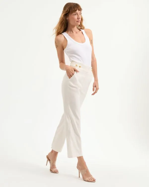 Aubrie Linen Pant Offwhite Women Veronica Beard Pants Aubrie Linen Pant Offwhite Women Veronica Beard Pants