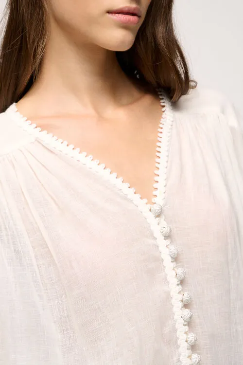 Baciata Baciata Cream Blouses and Shirts Luisa Spagnoli Women Baciata Baciata Cream Blouses and Shirts Luisa Spagnoli Women