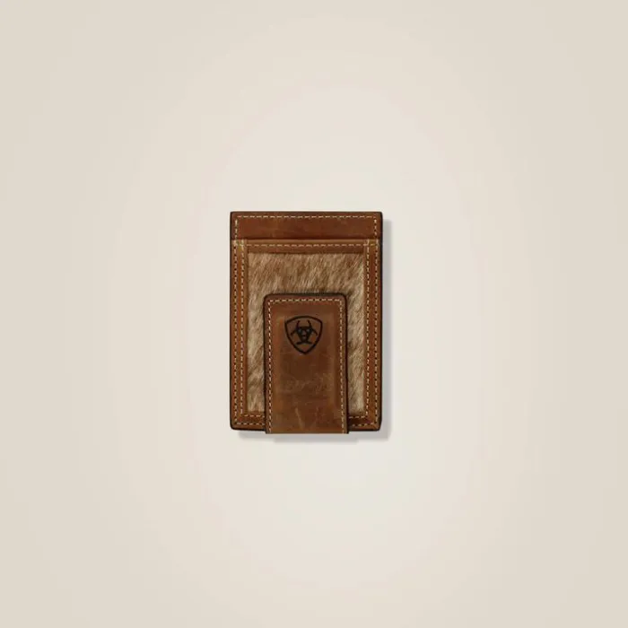 Bags and Wallets Men Ariat Card Case Logo Calf Hair Brown