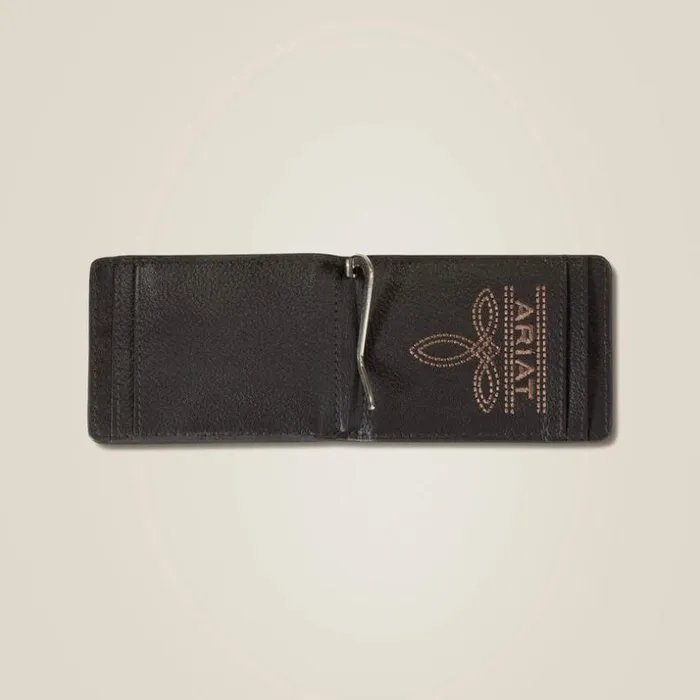 Bags and Wallets Men Ariat Large Logo Clip Wallet Brown