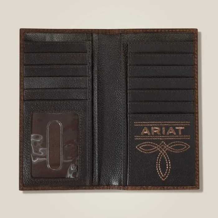 Bags and Wallets Men Ariat Large Logo Rodeo Wallet Brown Bags and Wallets Men Ariat Large Logo Rodeo Wallet Brown