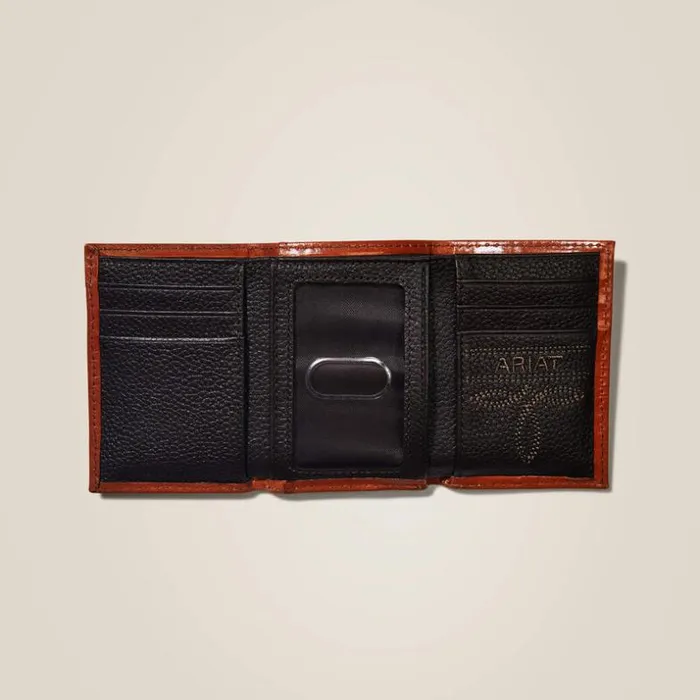 Bags and Wallets Men Ariat Trifold Wallet Basketweave Calf Hair Brown Bags and Wallets Men Ariat Trifold Wallet Basketweave Calf Hair Brown