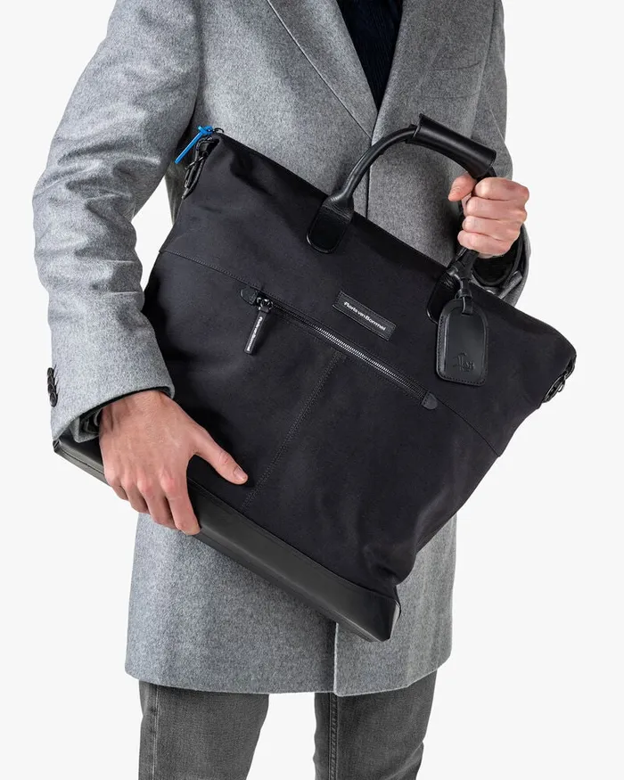 Bags Men Floris Van Bommel Tote Bag Textile Black Leather