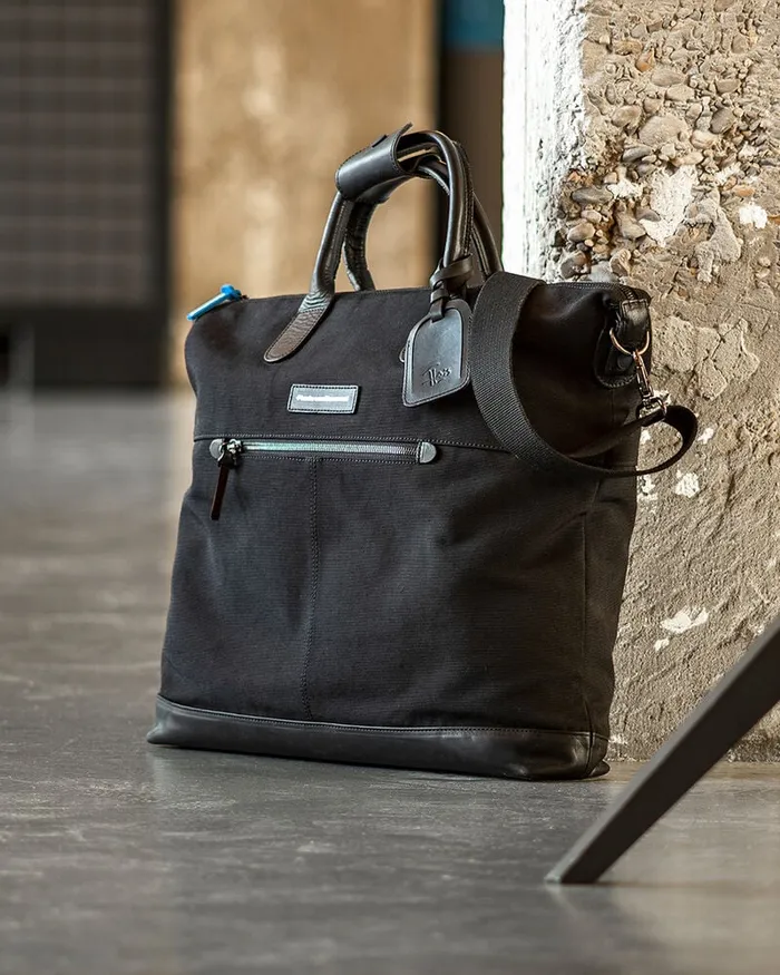 Bags Men Floris Van Bommel Tote Bag Textile Black Leather