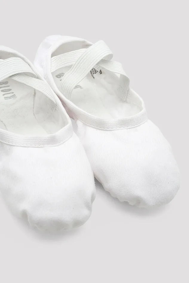 Ballet Children Childrens Performa Stretch Canvas Ballet Shoes White Canvas Bloch