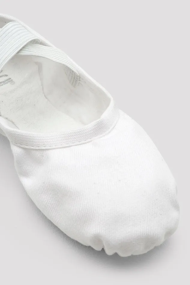 Ballet Children Childrens Performa Stretch Canvas Ballet Shoes White Canvas Bloch