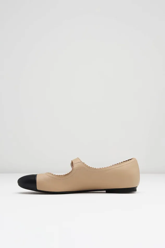 Ballet Flats Bloch Adult Ladies Cassiopeia Ballet Flats Capuccino Black Leather