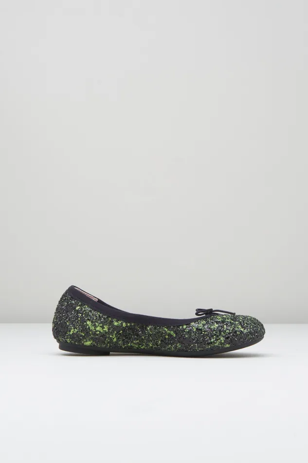 Ballet Flats Girls Helia Ballet Flats Green Black Glitter 8211 Bloch Children