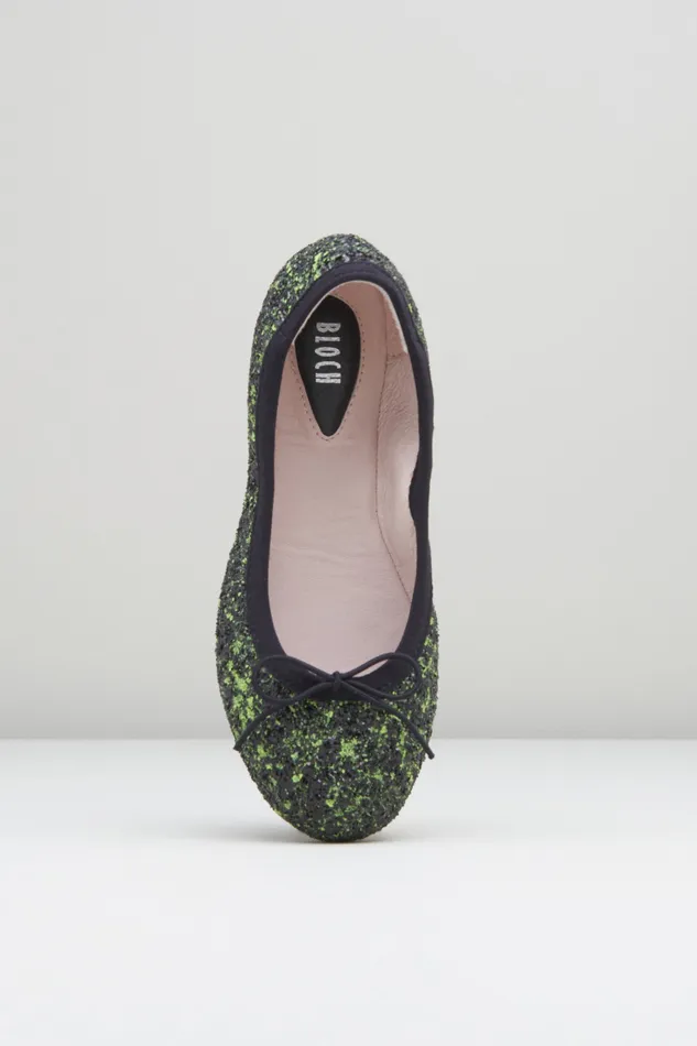 Ballet Flats Girls Helia Ballet Flats Green Black Glitter 8211 Bloch Children