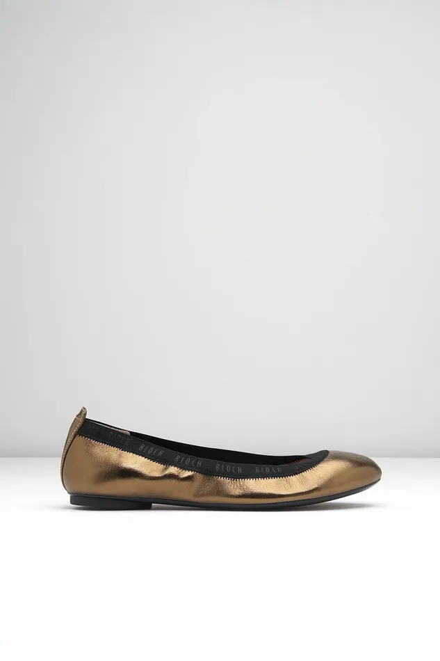 Ballet Flats Ladies Carina Ballet Flats Light Bronze Leather Bloch Adult