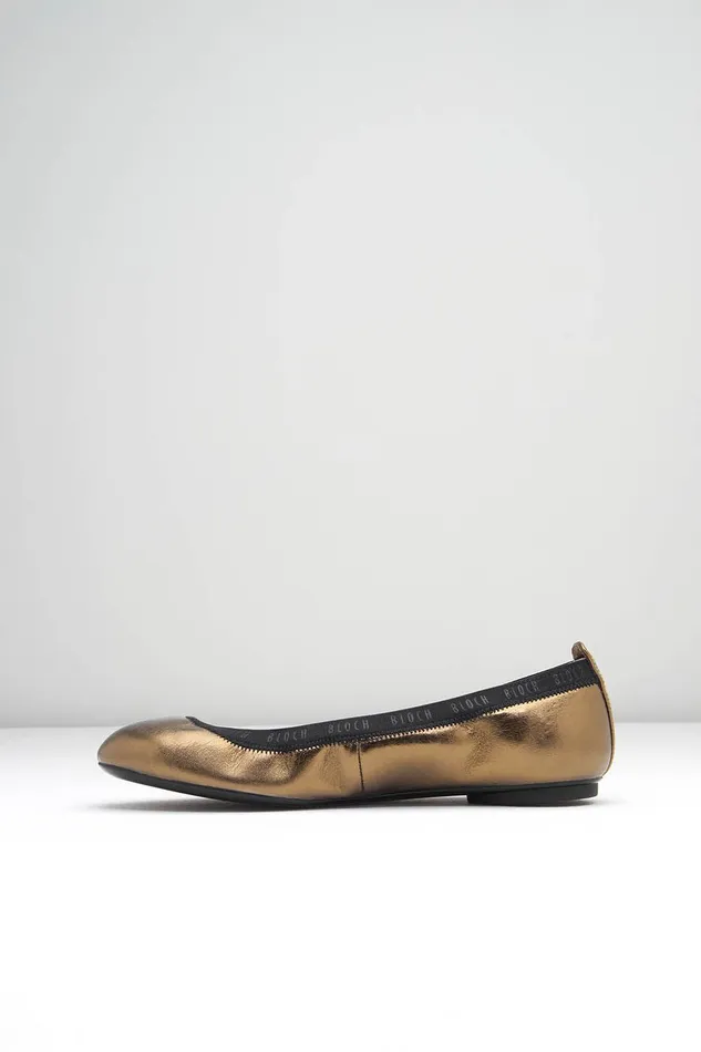 Ballet Flats Ladies Carina Ballet Flats Light Bronze Leather Bloch Adult
