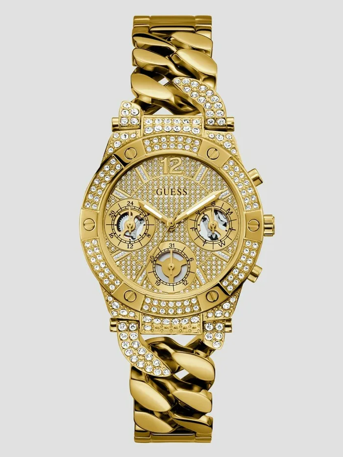 Baroness GoldTone Multifunction Watch Gold Watches GUESS Women