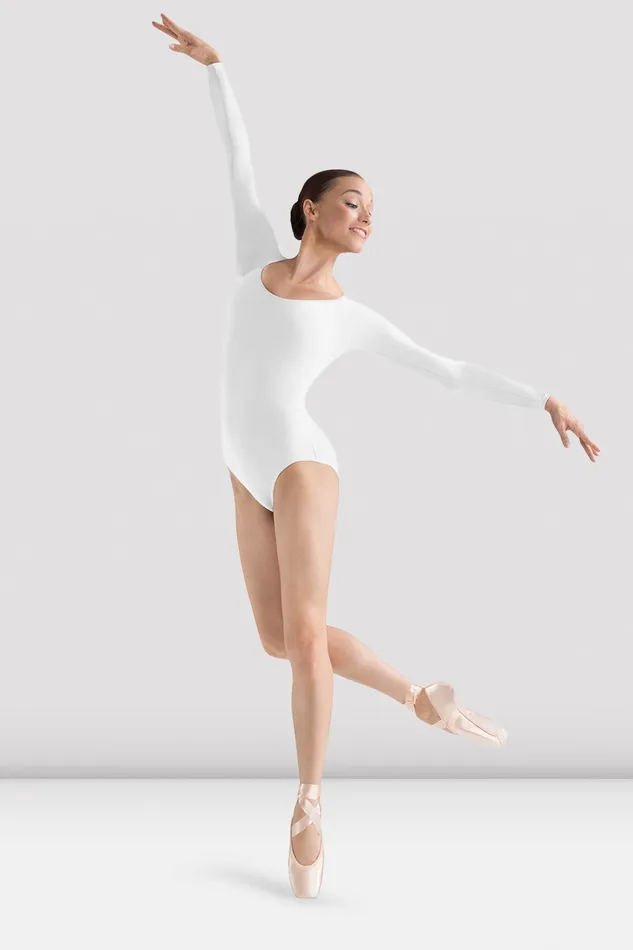 Basics Adult Ladies Lepsi Long Sleeve Leotard White Bloch