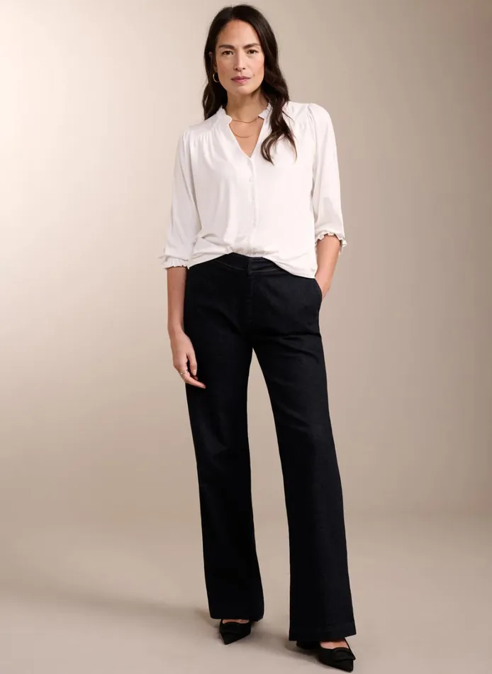 Baukjen Annie Ruffle Collar Blouse Pure White Clothing