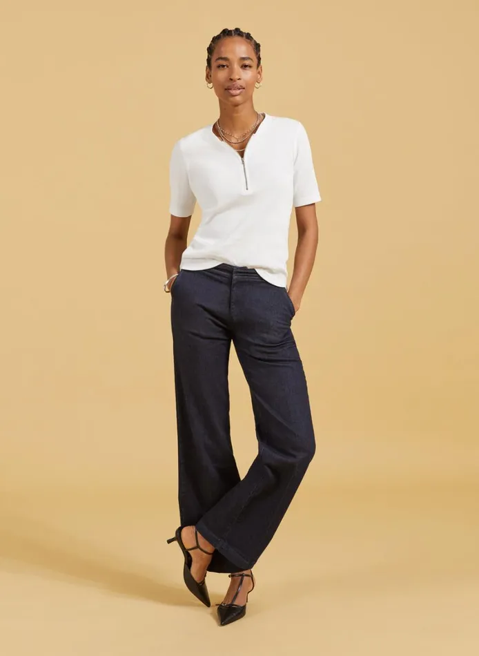 Baukjen Baukjen Essentials Organic Cotton Zip Top Pure White Clothing