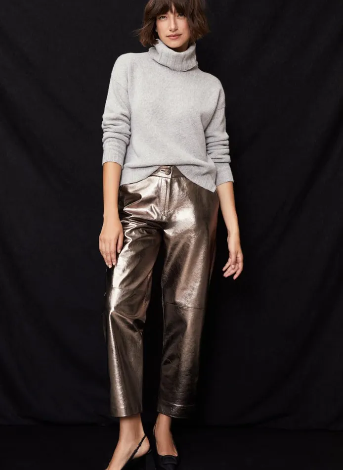 Baukjen CalinaLeather Trousers Champagne Clothing