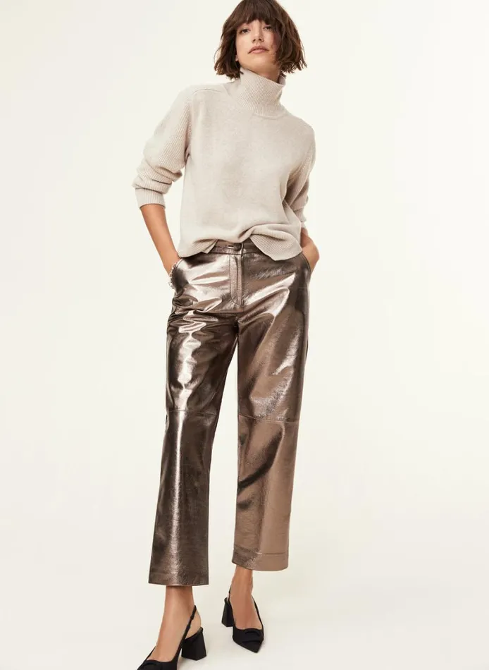 Baukjen CalinaLeather Trousers Champagne Clothing