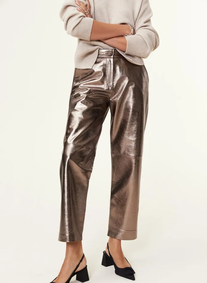 Baukjen CalinaLeather Trousers Champagne Clothing