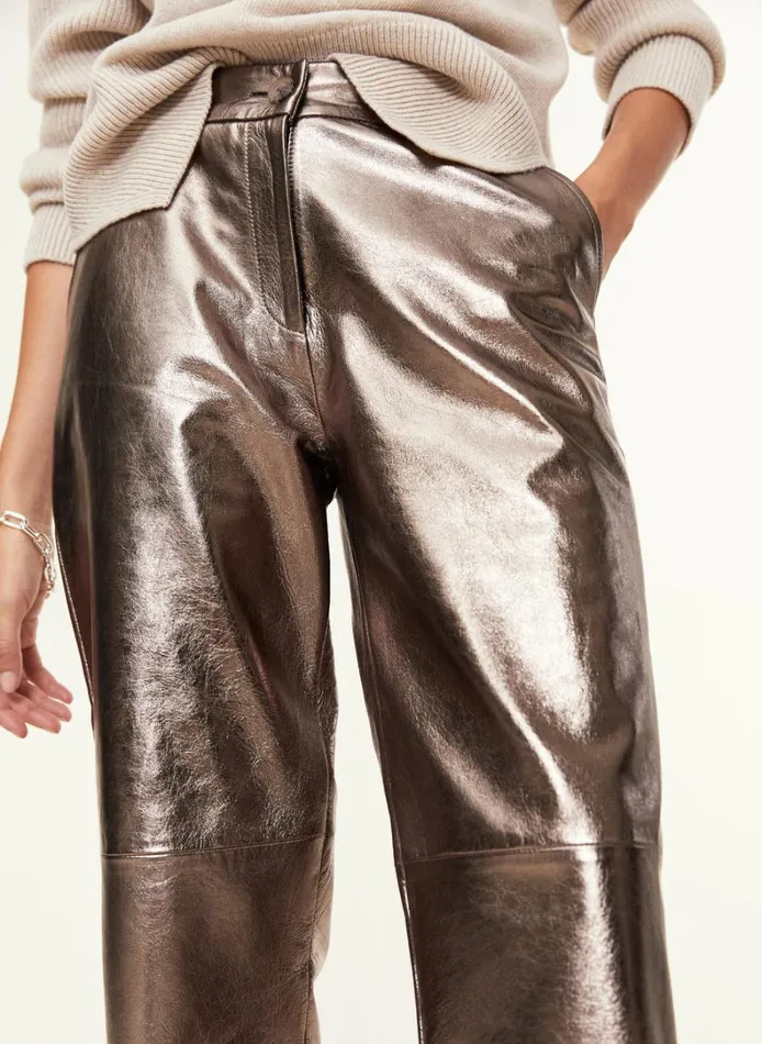 Baukjen CalinaLeather Trousers Champagne Clothing