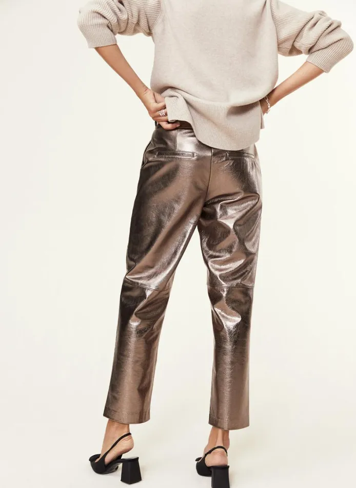 Baukjen CalinaLeather Trousers Champagne Clothing