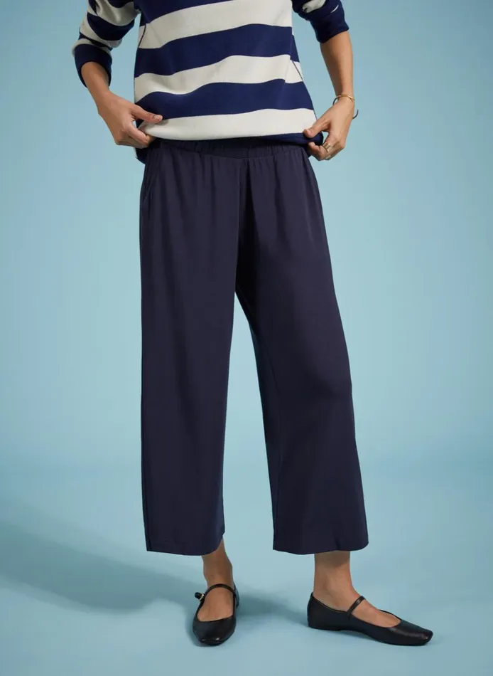 Baukjen Cropped Palazzo Trousers Classic Navy Clothing