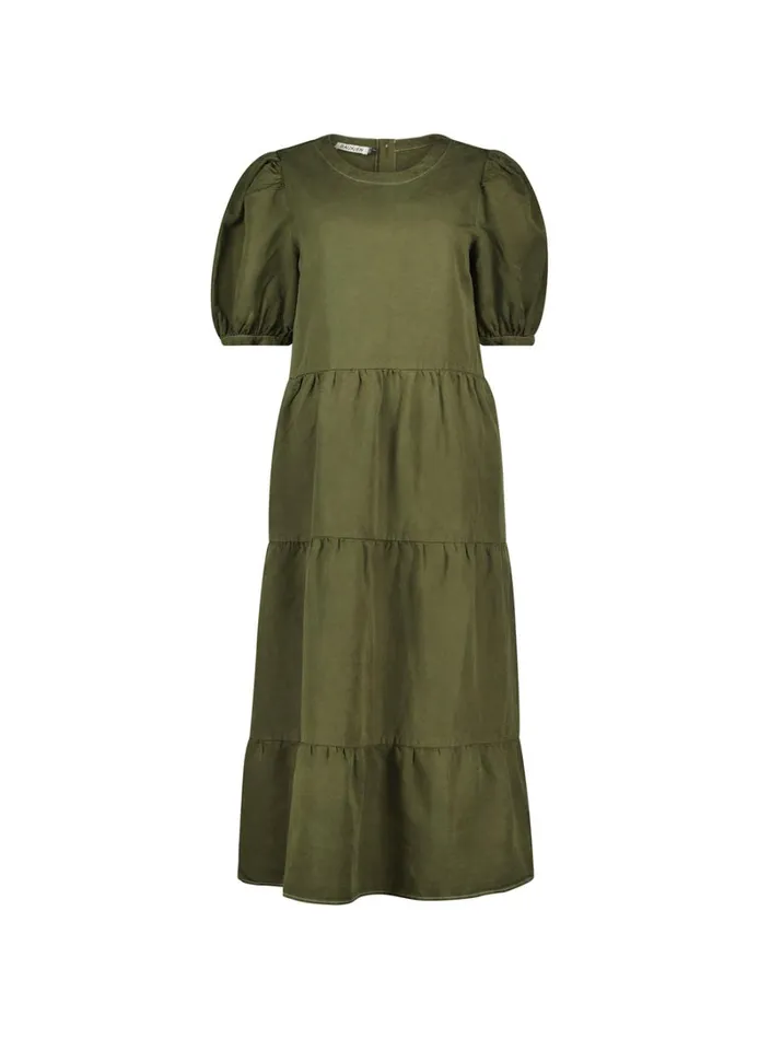 Baukjen Georgiana Tiered MidiDress Dark Olive Clothing