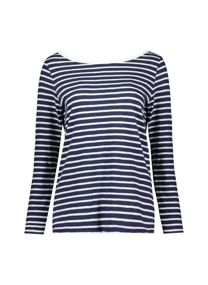 Baukjen Norma Organic Cotton Top Deep Indigo and Soft White Clothing