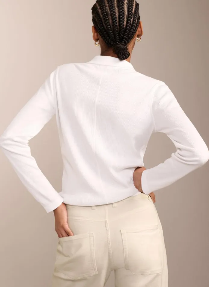 Baukjen Organic Zip Collar Top Antique White Clothing