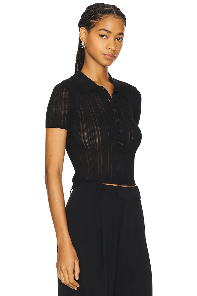 Belle Polo Top Black Women Lovers and Friends Tops Belle Polo Top Black Women Lovers and Friends Tops