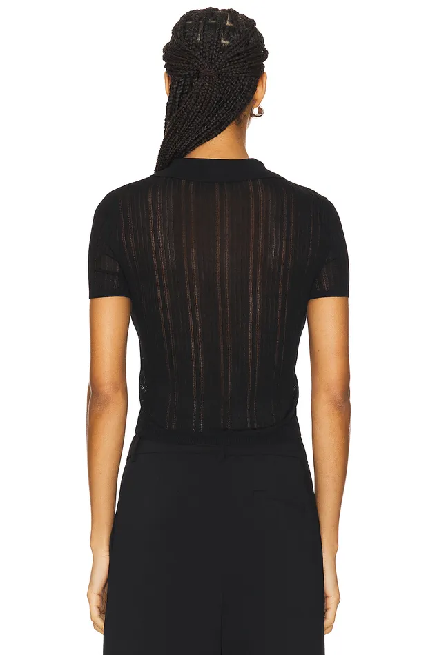 Belle Polo Top Black Women Lovers and Friends Tops Belle Polo Top Black Women Lovers and Friends Tops