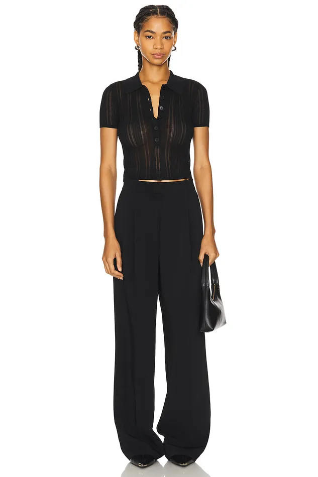 Belle Polo Top Black Women Lovers and Friends Tops Belle Polo Top Black Women Lovers and Friends Tops
