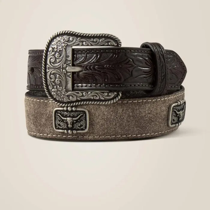 Belts Kids Ariat Longhorn Medallion Belt Brown