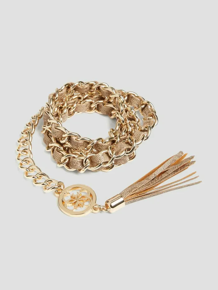 Belts Latte Logo Chain Belt Nude GUESS Women