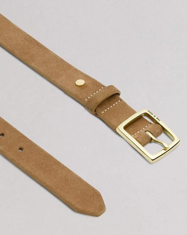 Belts rag and bone Women Boyfriend Suede Belt Camel