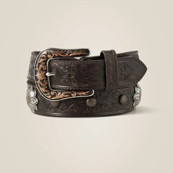 Belts Women Ariat Flower Medallion Belt Brown