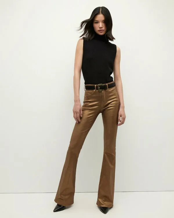 Beverly Metallic SkinnyFlare Jean Antique Brass Women Veronica Beard Jeans