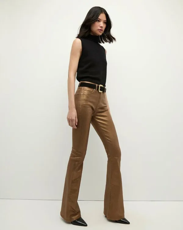 Beverly Metallic SkinnyFlare Jean Antique Brass Women Veronica Beard Jeans Beverly Metallic SkinnyFlare Jean Antique Brass Women Veronica Beard Jeans