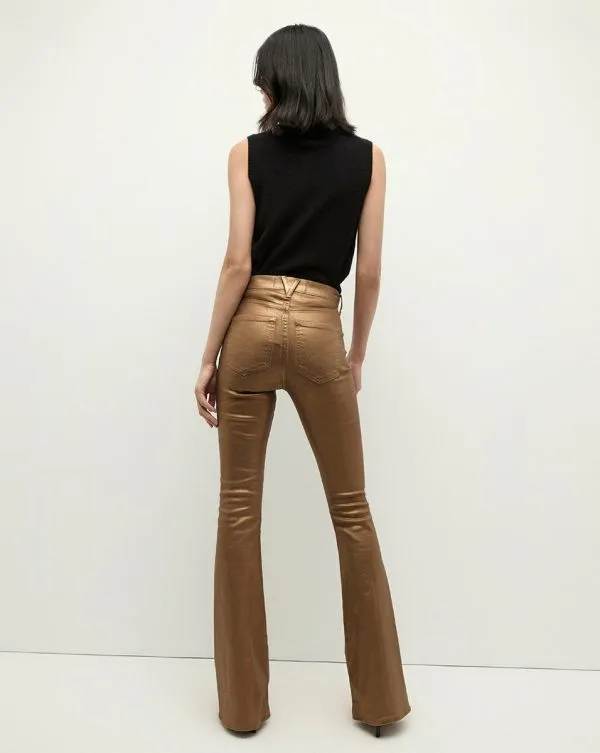 Beverly Metallic SkinnyFlare Jean Antique Brass Women Veronica Beard Jeans Beverly Metallic SkinnyFlare Jean Antique Brass Women Veronica Beard Jeans