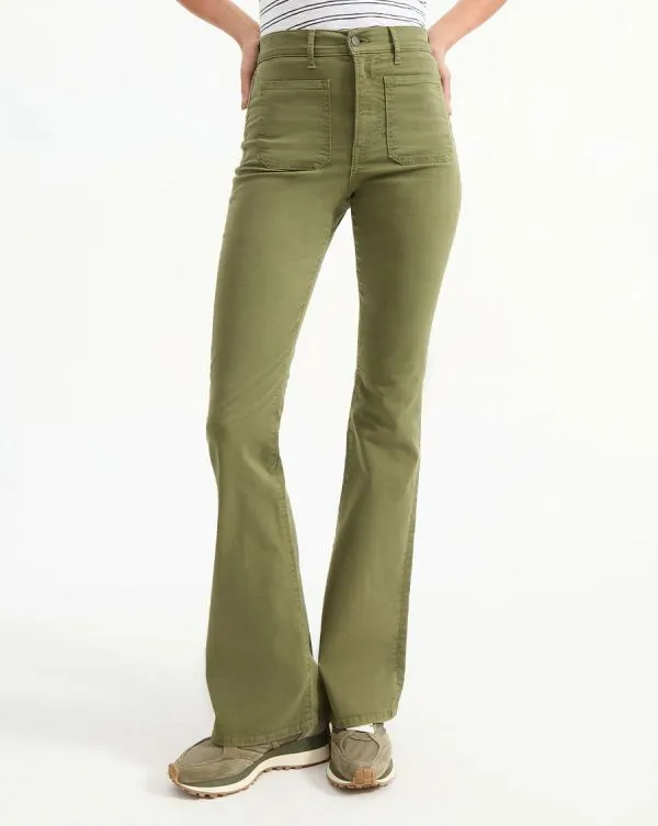 Beverly PatchPocket SkinnyFlare Twill Pant Army Women Veronica Beard Jeans