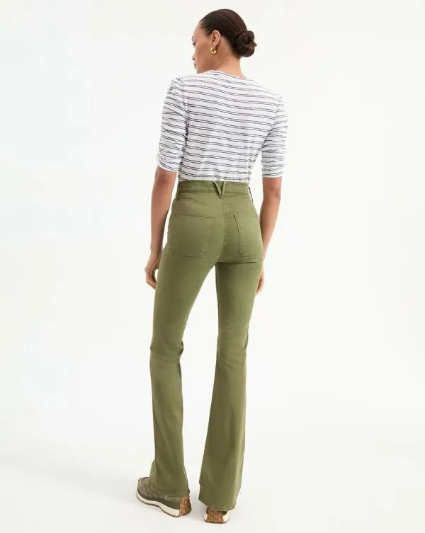Beverly PatchPocket SkinnyFlare Twill Pant Army Women Veronica Beard Jeans