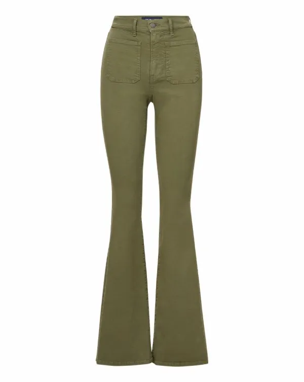 Beverly PatchPocket SkinnyFlare Twill Pant Army Women Veronica Beard Jeans