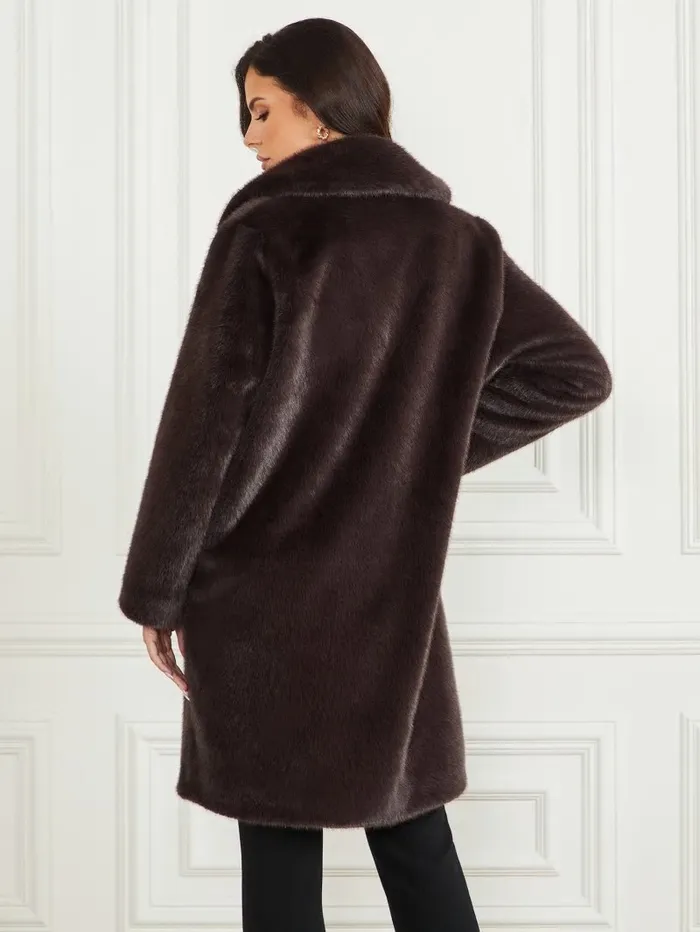 Bianca FauxFur Coat Cold Brew Multi Women Jackets and Coats GUESS Bianca FauxFur Coat Cold Brew Multi Women Jackets and Coats GUESS