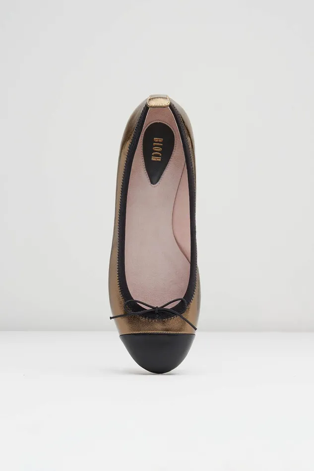 Bloch Ballet Flats Adult Ladies Chara Ballet Flats Light Bronze Leather