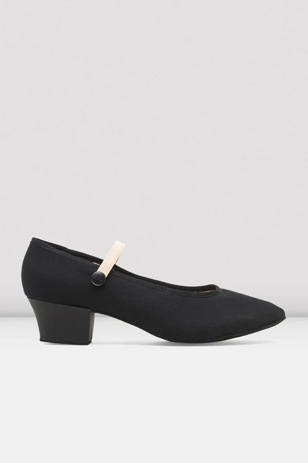 Bloch Character Adult Ladies Tempo Accent Canvas Character Shoes Black Canvas