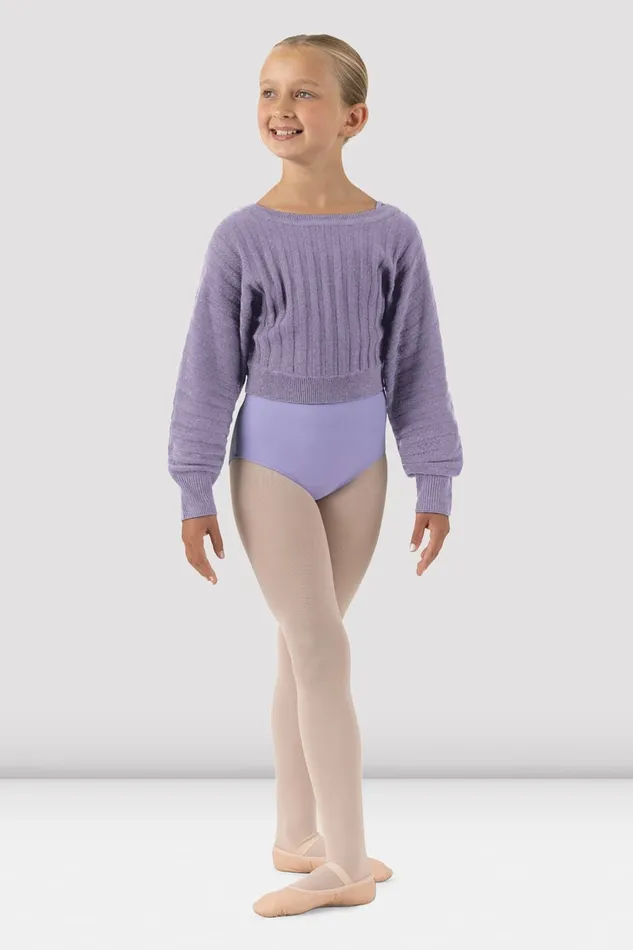 Bloch Girls Jasmine Cropped Sweater Lilac Children Tops