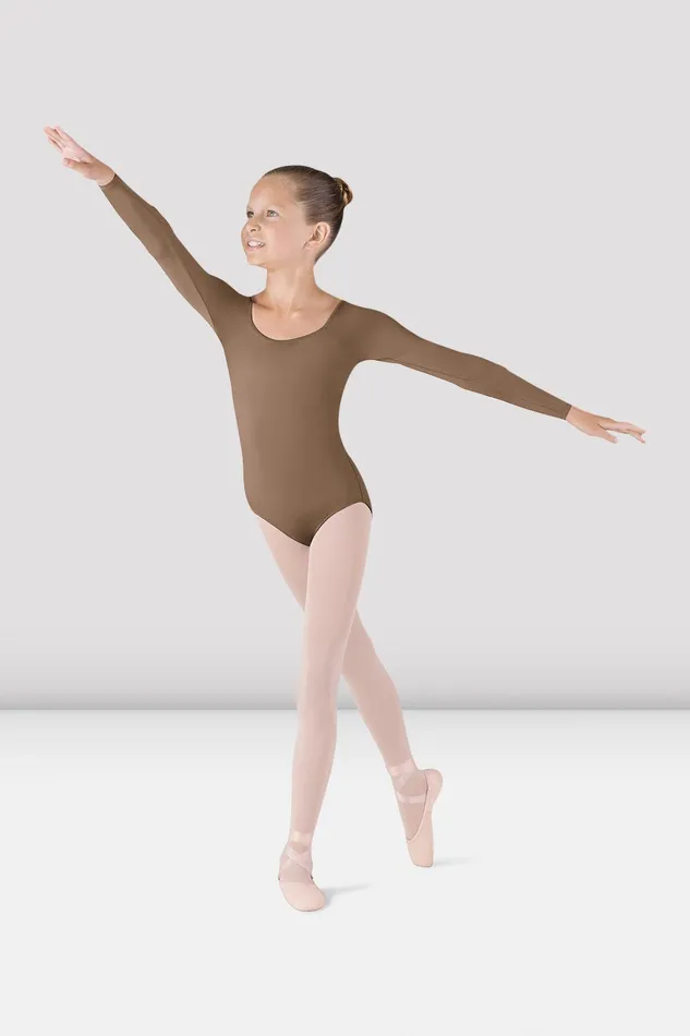 Bloch Leotards Children Girls Meglio Long Sleeve Leotard Almond