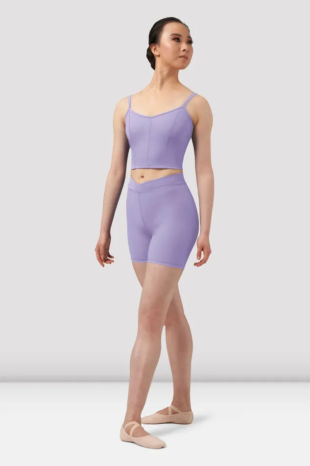 Bloch Shorts and Briefs Adult Ladies Mirella Chevron V Front Shorts Mauve