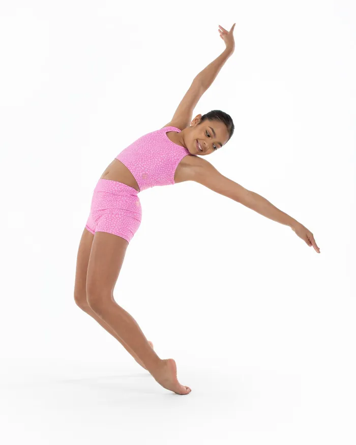 Bloch Tops Children Bloch X Flo Active Morgan Keyhole Tank Pink Terazzo