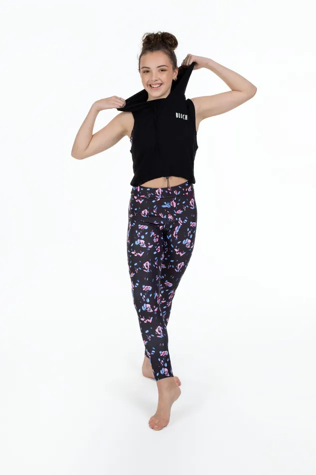 Bloch X Flo Active Full Length Legging Falling Petal Pants and Leggings Bloch Children Bloch X Flo Active Full Length Legging Falling Petal Pants and Leggings Bloch Children