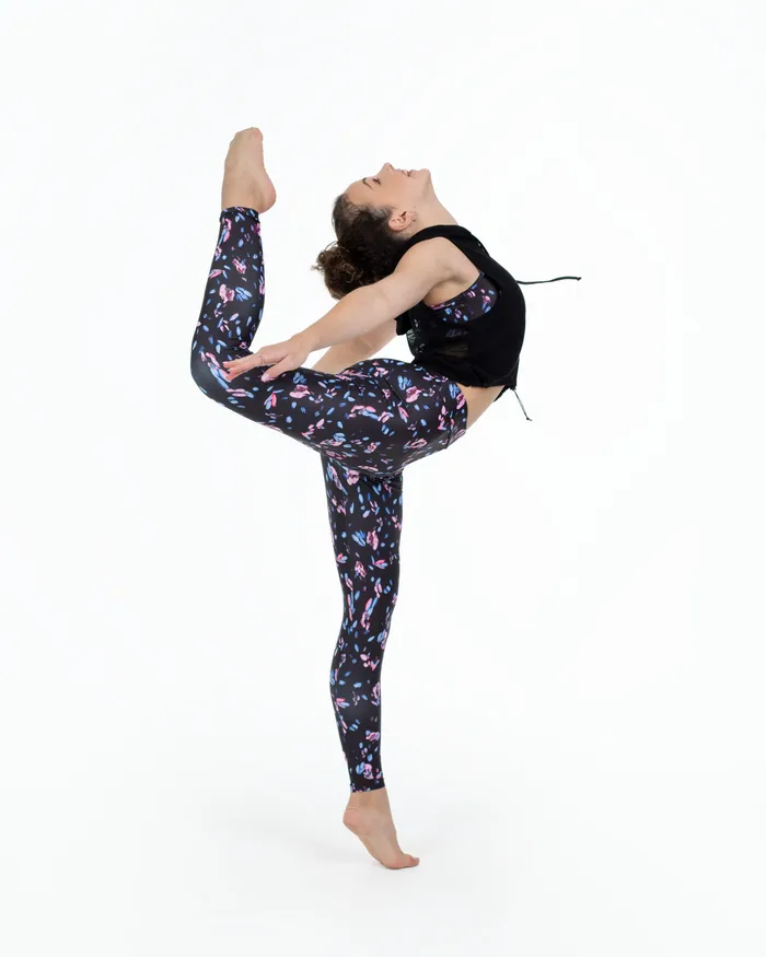 Bloch X Flo Active Full Length Legging Falling Petal Pants and Leggings Bloch Children Bloch X Flo Active Full Length Legging Falling Petal Pants and Leggings Bloch Children